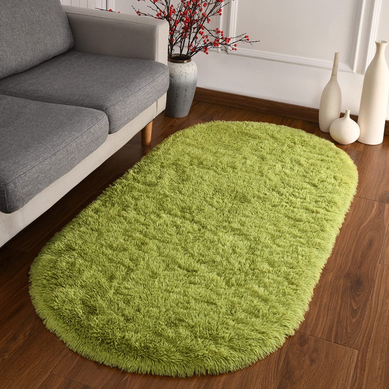 Softlife Oval Fluffy Rugs for Bedroom, 2.6 x 5.3 Feet Shag Cute Area Rug for Girls&Boys and Kids Baby Room Home Decor, Indoor Carpet for Nursery Dorm Living Room - Image 2